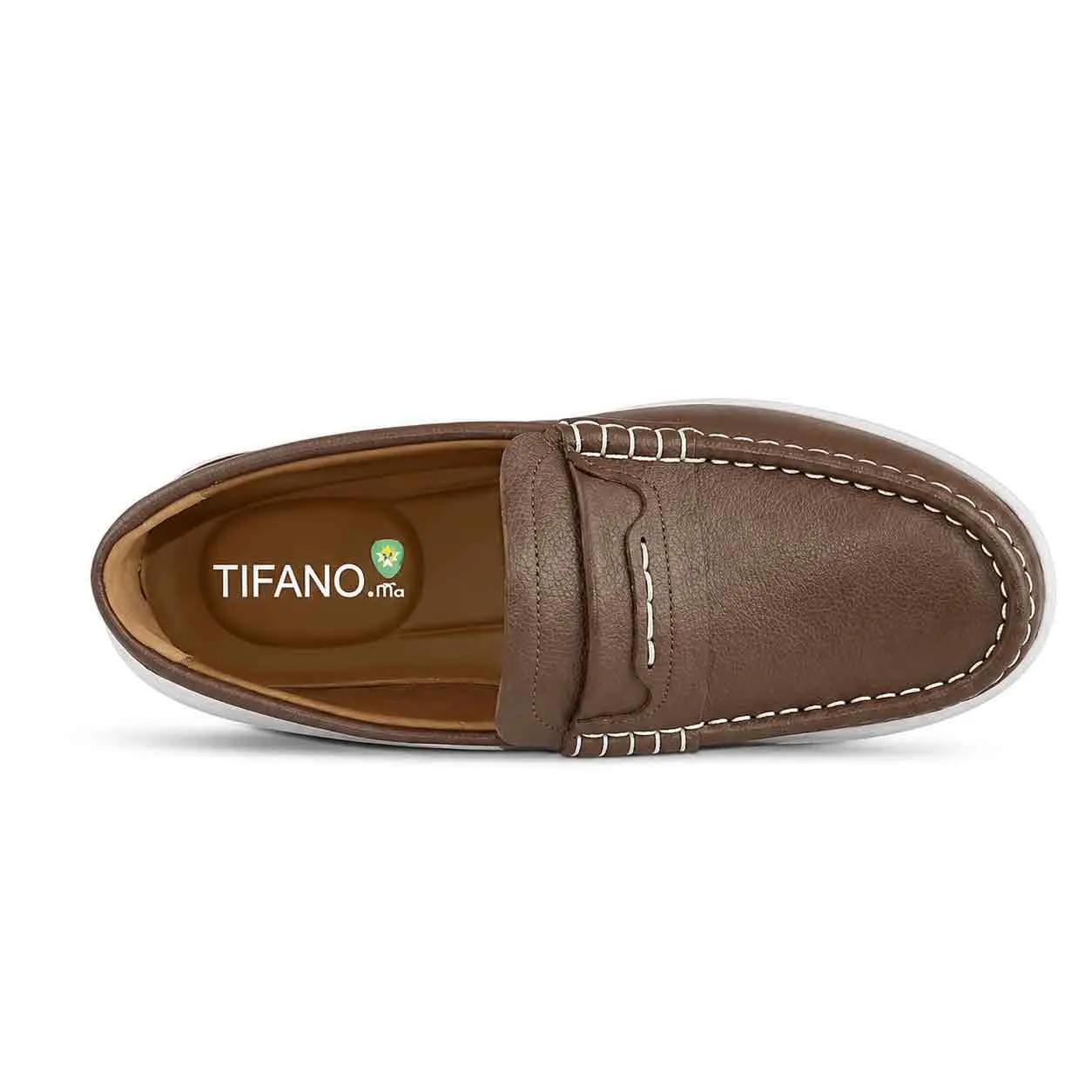 Moccasin pour homme confort sm120 Marron cuir  miniature